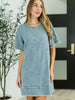 Dressed & Obsessed Chambray T-Shirt Dress in Indigo