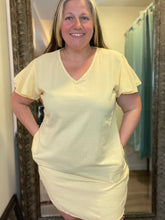 Flutter Sleeve V-neck Dress with Pockets