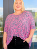 Essential Blouse in Grey and Pink Zebra
