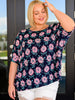 Essential Blouse in Navy and Pink Daisies