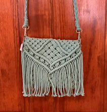 Teal Macrame Crossbody Bag