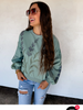 Sage Floral Pullover