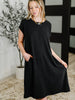 Flatter Me Later Relaxed Dress in Black
