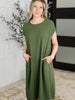 Flatter Me Later Relaxed Dress in Moss