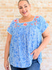 Floral Goals Blouse in Royal