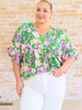 Florence V-Neck Statement Top in Kelly Green
