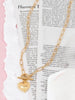 Gold Paperclip Heart Charm Necklace