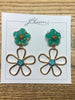 Blue Flower Dangel Earrings