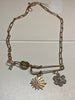 Gold Pin Charm Necklace