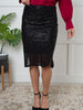 Gilded Age Sequin Skirt in Black