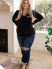 Glitter Lining Long Sleeve V-Neck Top
