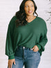 Good Things Are Coming V-Neck Top in Green