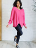 Good Things Are Coming V-Neck Top in Pink