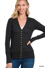 Long Sleeved Ribbed Snap Cardigan