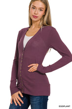 Long Sleeved Ribbed Snap Cardigan