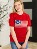 Hand Over Heart Graphic Knit Top in Red