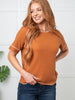 Heartbreaker Waffle Knit Tee in Chestnut