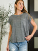 Heathered Harmony Basic Tee in Black