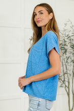 Heathered Harmony Basic Tee in Ocean Blue