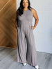 Hilary Wide Leg Jumpsuit in Grey