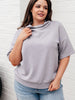 I Just Felt Like It Mock Neck Top in Mystic Grey