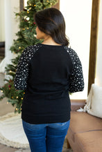 Star Accent Sleeve Black Sweatshirt