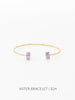 Aster Lilac Rectangle Crystal & Gold Statement Bracelet