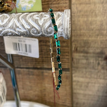 Green Rectangle Stretch Tennis Bracelet