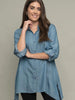 Soft Chambray Button Up Tunic-Denim Jacket