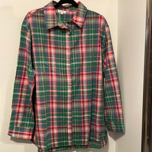 Green Spring Plaid Button Down Top
