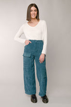 Corduroy Wide Leg Cargo Pants