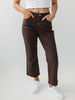Chocolate Brown Cropped Wide Leg Jeans
