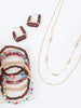 Burgundy & Rainbow Stetch Bracelet Set