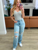 Ramona High Rise Rigid Magic Destroyed Straight Jeans