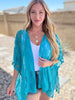Good Days Ahead Lace Kimono In Teal