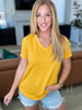 Heart and Soul V-Neck Top in Mustard