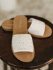 Imelda Off White Crocheted Slip On Sandal