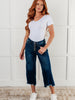 Janice High Rise Button Fly Wide Leg Crop Jeans