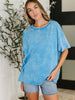 Just My Type Mineral Wash Relaxed Top in Deep Sky