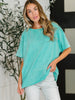 Just My Type Mineral Wash Relaxed Top in Turquoise