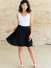 Just a Flirt Pleated Skirt in Black