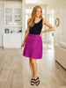 Just a Flirt Pleated Skirt in Magenta