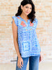 Keep Me Coming V-Neck Top in Ivory Royal