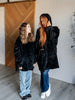 Kids Oversized Hoodie Blanket in Black