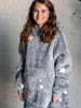Kids Oversized Hoodie Blanket in Grey Stars