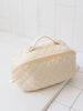 Large Capacity Quilted Makeup Bag in Cream
