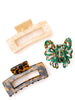 Large Marble Claw Clip Set of 3