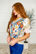 Less Concerned V-Neck Floral Blouse
