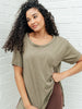 Let Me Live Relaxed Tee in Army