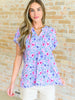 Lizzy Cap Sleeve Top in Muted Lavender and Pink Floral